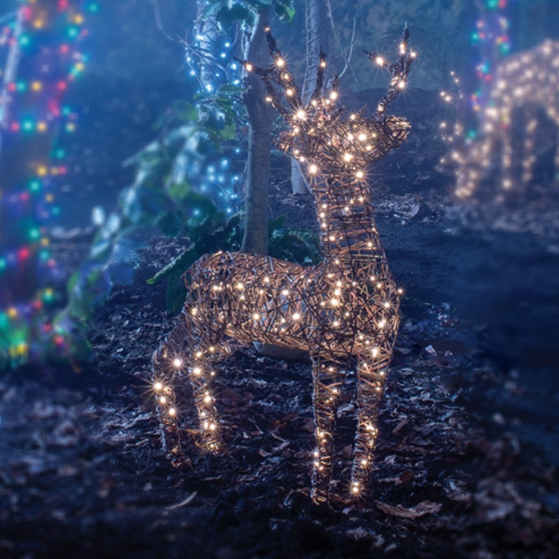 Reindeer Outdoor Christmas Light Feature 200 LED Warm White - 90cm by Astralis