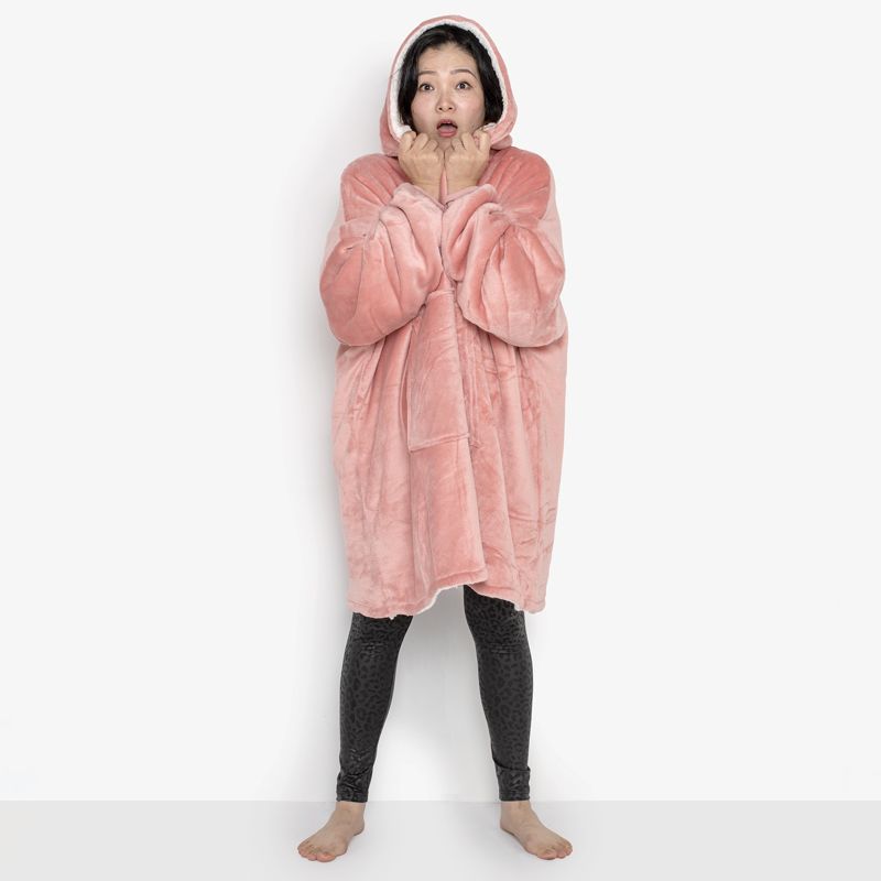 Plush Shoodie Warm Adult Fleece Hoodie Pink