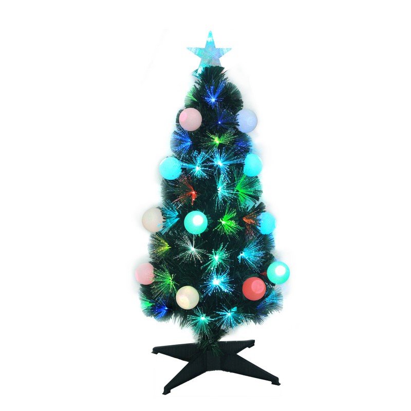 3ft Fibre Optic Christmas Tree Artificial - Fibre Optic Multicoloured