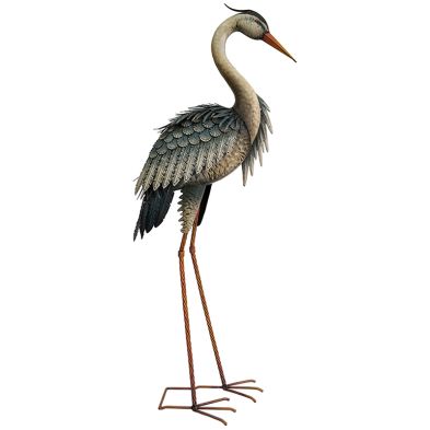 Product photograph of Large Heron Metal Garden Sculpture 109cm from QD stores