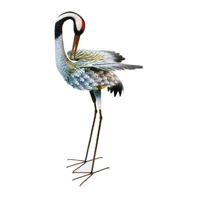 Product photograph of Large Common Crane Metal Garden Sculpture 104cm from QD stores