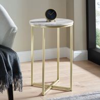 See more information about the Deco Circular Side Table Gold and Grey
