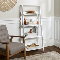 See more information about the Ladder Tall Bookcase White 4 Shelves