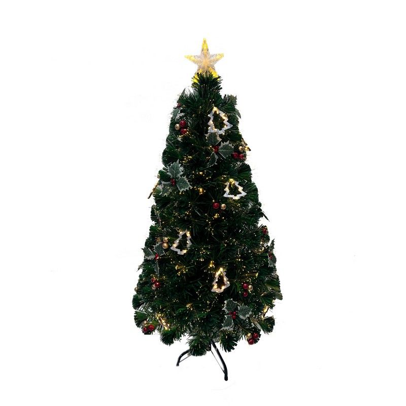 4ft Fibre Optic Christmas Tree Artificial - Dark Green Fibre Optic Warm White 