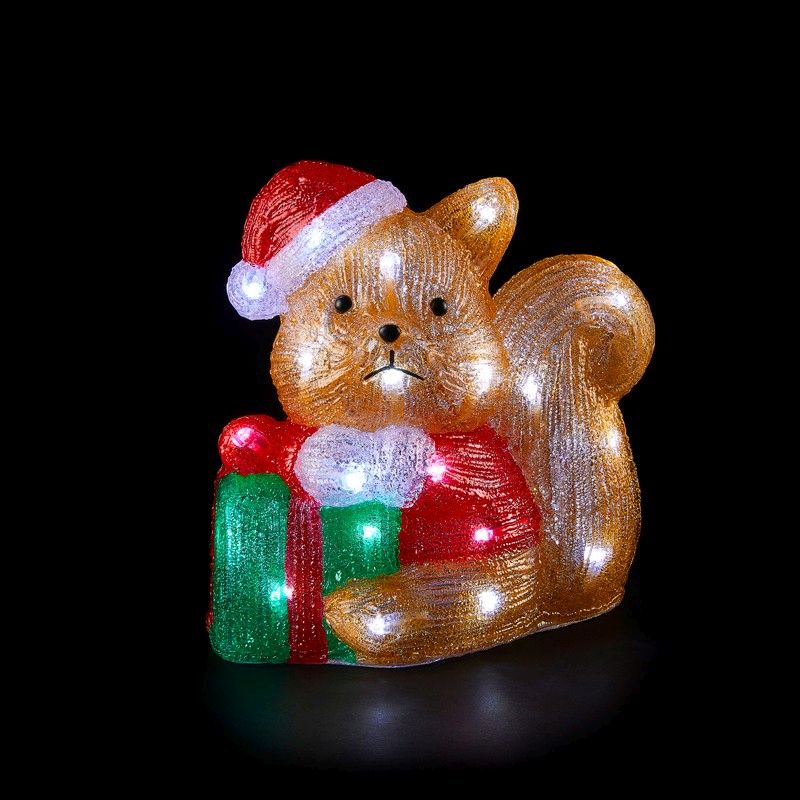 Acrylic Squirrel Christmas Light 32 White LED - 24.5cm