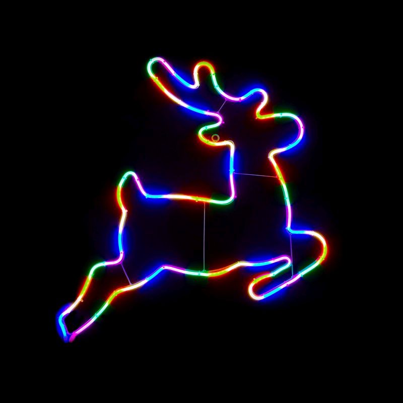Reindeer Neon Christmas Light Feature Multicolour - 55cm