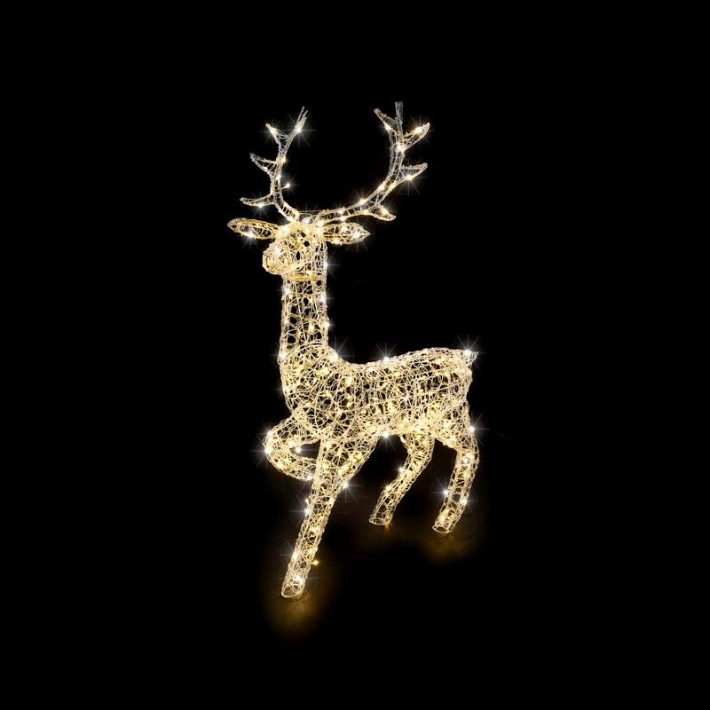 Running Reindeer Christmas Light Feature Warm White - 140cm