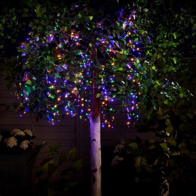 Christmas Cluster Icicle Lights Snowfall Multicolour Outdoor 576 Led 25m By Astralis