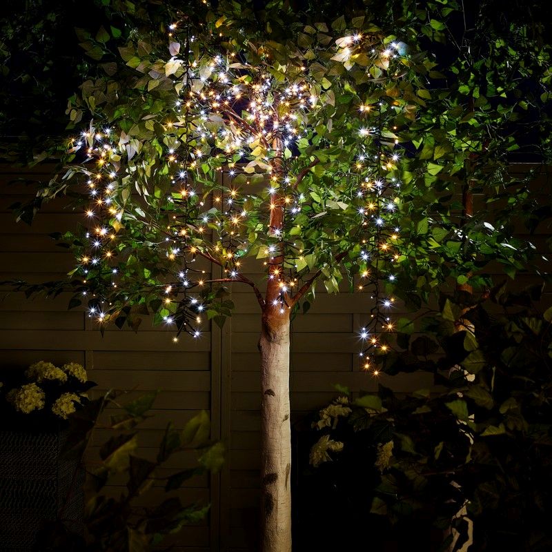 Christmas Cluster Icicle Lights Snowfall White & Warm White Outdoor 576 LED - 2.5m by Astralis