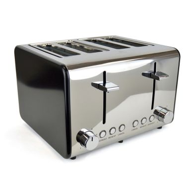 Kitchen Toaster Wide Slot 4 Slice 1800w Stainless Steel