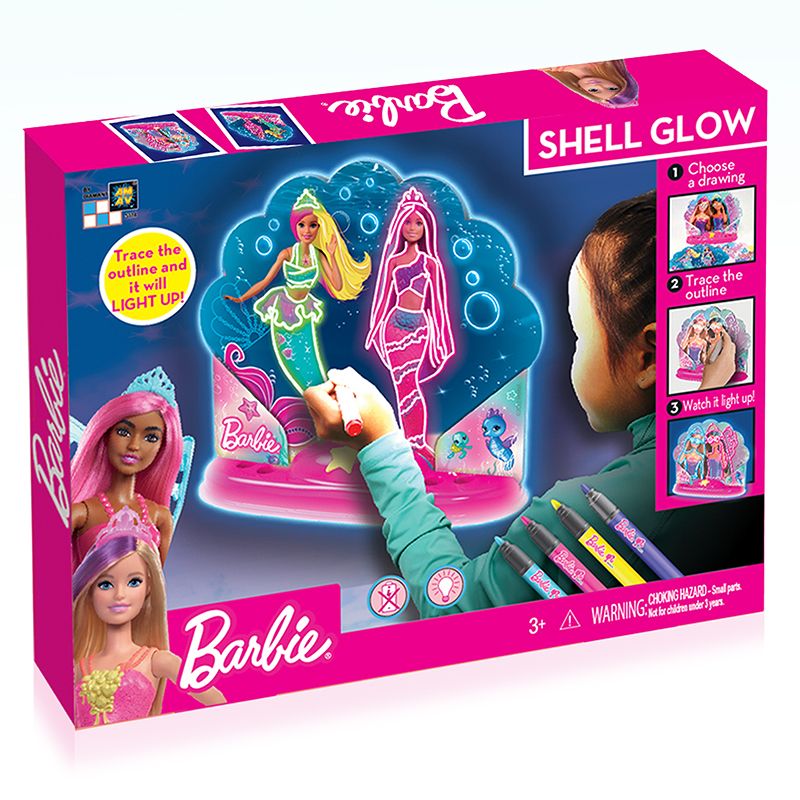 Barbie Shell Glow Tracing Set - 4 Neon Pens