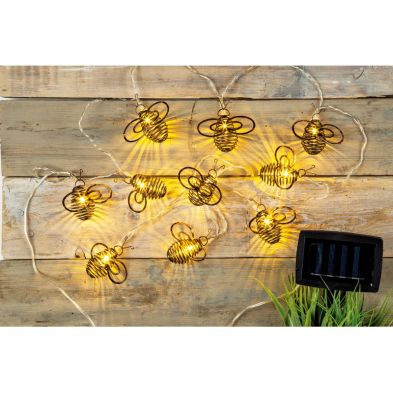 Product photograph of Bee Solar Garden String Lights Decoration 10 Warm White Led - 4 8m By Bright Garden from QD stores