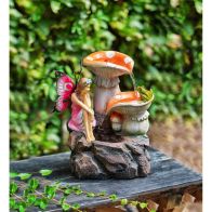 See more information about the Fairy Mushroom 3-Tier Cascading Solar Garden Fountain Water Feature - 41.5cm by Bright Garden