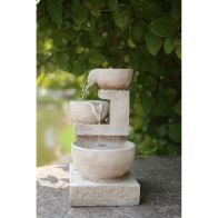 See more information about the Stone Effect 3-Tier Cascading Solar Garden Fountain Water Feature - 27cm by Bright Garden