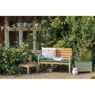 See more information about the Grigio Garden Bench by Florenity Verdi - 2 Seats Green Cushions