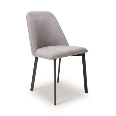 Product photograph of 4 Contemporary Dining Chairs Light Grey Linen Effect from QD stores