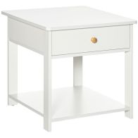 See more information about the Homcom Classic Bedside Table With Drawer And Shelf - White