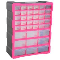 See more information about the Durhand 39 Drawer Storage Cabinets 38Lx16Dx47.5H cm Plastic-Rose Red