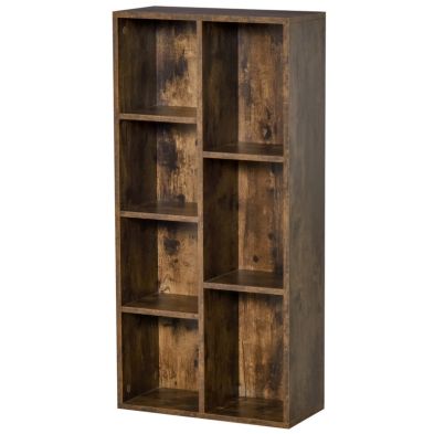 Product photograph of Homcom Seven-compartment Bookcase - Wood-effect from QD stores