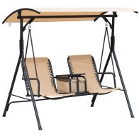 See more information about the Outsunny 2 Seater Swing Chair Garden Swing Seat With Adjustable Canopy