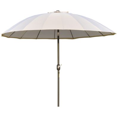 Product photograph of Outsunny 2 6m Shanghai Garden Parasol Umbrella With Crank Tilt Adjustable Outdoor Sun Shade Off-white from QD stores