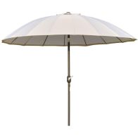 See more information about the Outsunny 2.6M Shanghai Garden Parasol Umbrella With Crank & Tilt Adjustable Outdoor Sun Shade Off-White