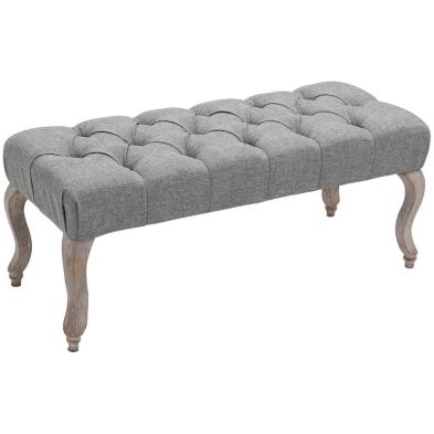 Product photograph of Homcom Tufted Upholstered Accent Bench Window Seat Bed End Stool Fabric Ottoman For Living Room Bedroom Hallway from QD stores