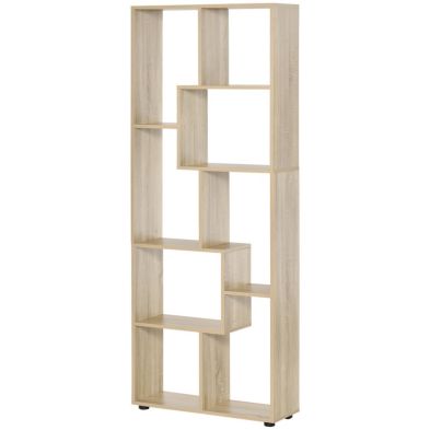 Product photograph of Homcom Eight-section Tall Shelving Unit - Oak Effect from QD stores