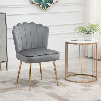 Homcom Velvet Feel Shell Luxe Accent Chair