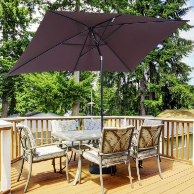 Product photograph of Outsunny Patio Umbrella Parasol With Tilt Crank-brown from QD stores