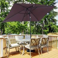 See more information about the Outsunny Patio Umbrella Parasol With Tilt Crank-Brown