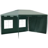 See more information about the Outsunny 3 X 4 M Garden Gazebo Shelter Marquee Party Tent With 2 Sidewalls For Patio Yard Outdoor - Green