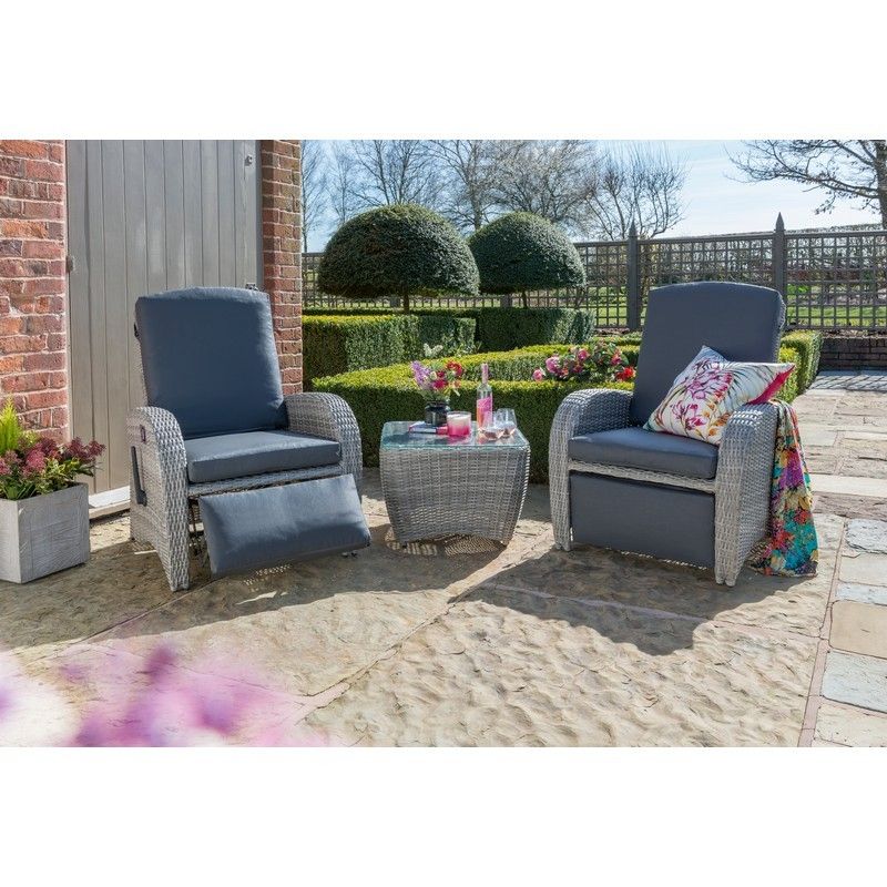 Diva Garden Relaxer Set by Life - 2 Seats Grey Cushions