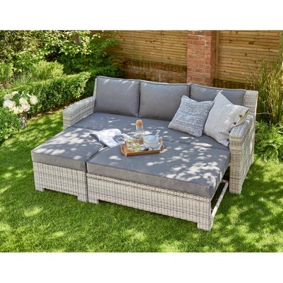 Oxborough Rattan Garden Sofa Set By E Commerce 3 Seats Grey