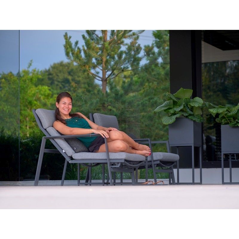 Bondi Garden Relaxer Set by Life - 2 Seats Grey Cushions
