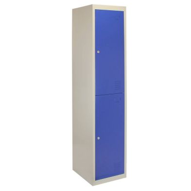 Product photograph of Steel Locker 2 Compartments 180cm - Grey Blue Flatpack By Raven from QD stores