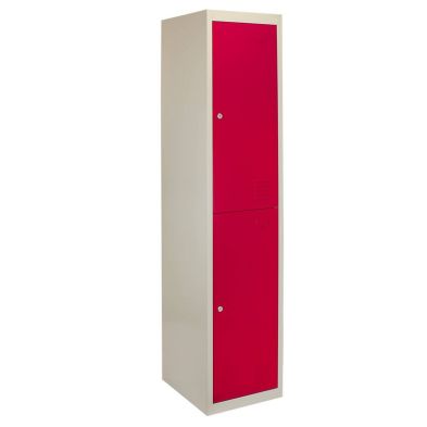 See more information about the Steel Locker 2 Compartments 180cm - Grey & Red Flatpack by Raven