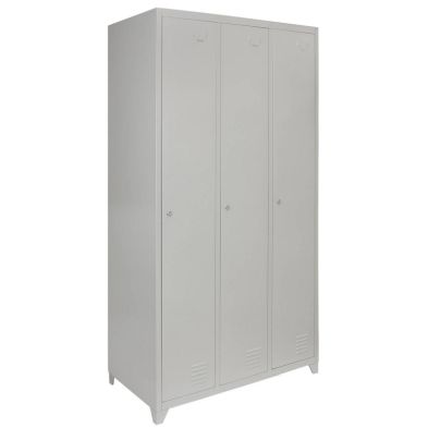 Product photograph of Steel Locker 3 Compartments 180cm - Grey Red Storage By Raven from QD stores