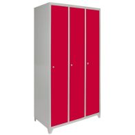 See more information about the Steel Locker 3 Compartments 180cm - Grey & Red Flatpack by Raven