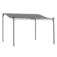 See more information about the Outsunny 4 X 3 Meters Canopy Metal Wall Gazebo Awning Garden Marquee Shelter Door Porch - Grey