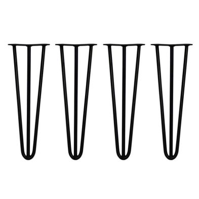 Product photograph of Skiski Furniture Legs Steel Black 3 Prong 16in 12mm - Pack Of 4 from QD stores