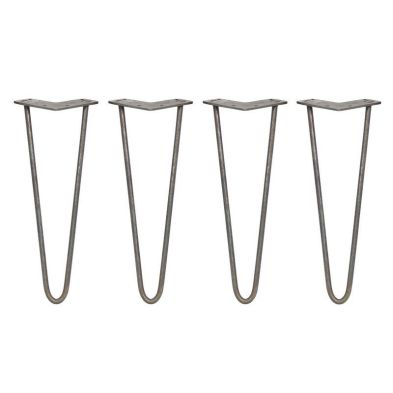 Product photograph of Skiski Furniture Legs Steel Metallic 2 Prong 14in 10mm - Pack Of 4 from QD stores