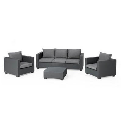Product photograph of Salta Garden Sofa Set By Keter - 5 Seats Grey Cushions from QD stores