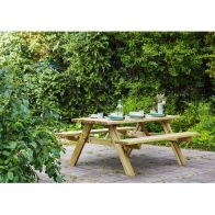 See more information about the Fold Up Picnic Table - 6 Seat Green Tint by EKJU
