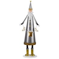 See more information about the Santa with Present Christmas Decoration Silver & Gold - 58.5cm