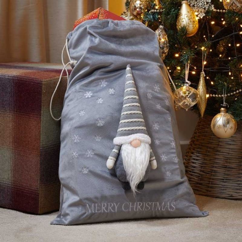 Christmas Sack Grey with Gonk Pattern - 70cm