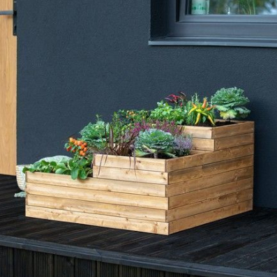 Product photograph of Four Section Planter - Brown By Ekju from QD stores