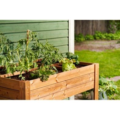 Product photograph of Six Section Raised Planter - Brown By Ekju from QD stores