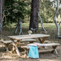 See more information about the Retro Picnic Table - 6 Seat Green Tint by EKJU