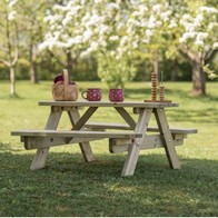 See more information about the Kids Picnic Table - 4 Seat Green Tint by EKJU